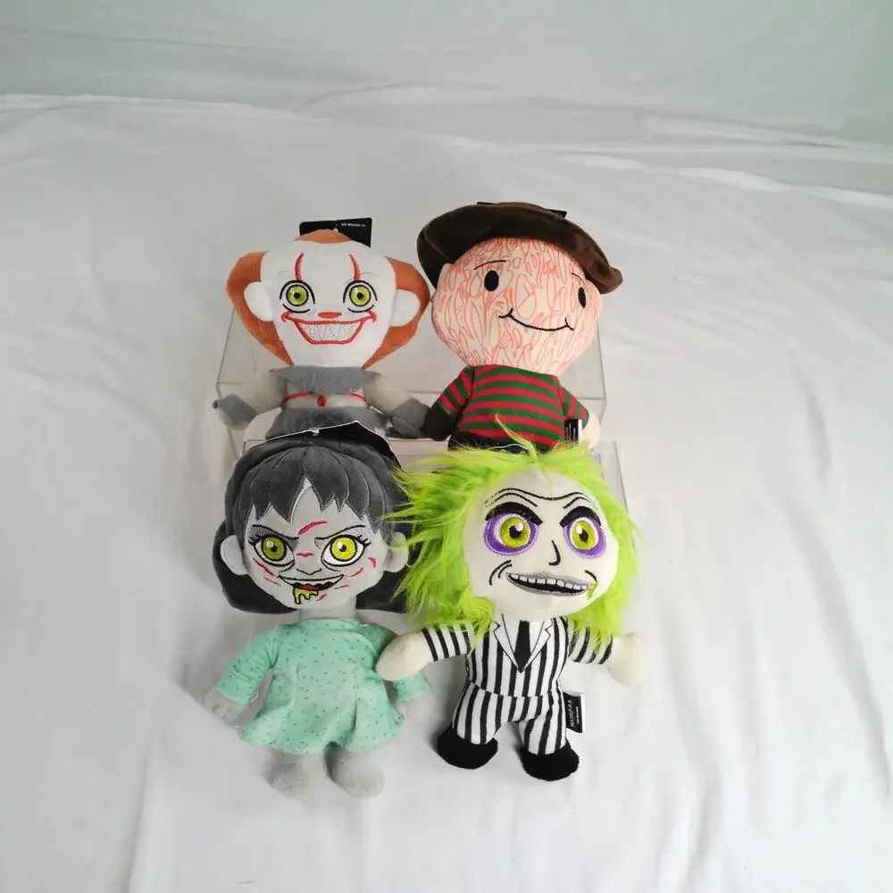4 Pet Toy Horror Movie Plush Dolls Freddy Krueger Pennywise Beetlejuice Exorcist
